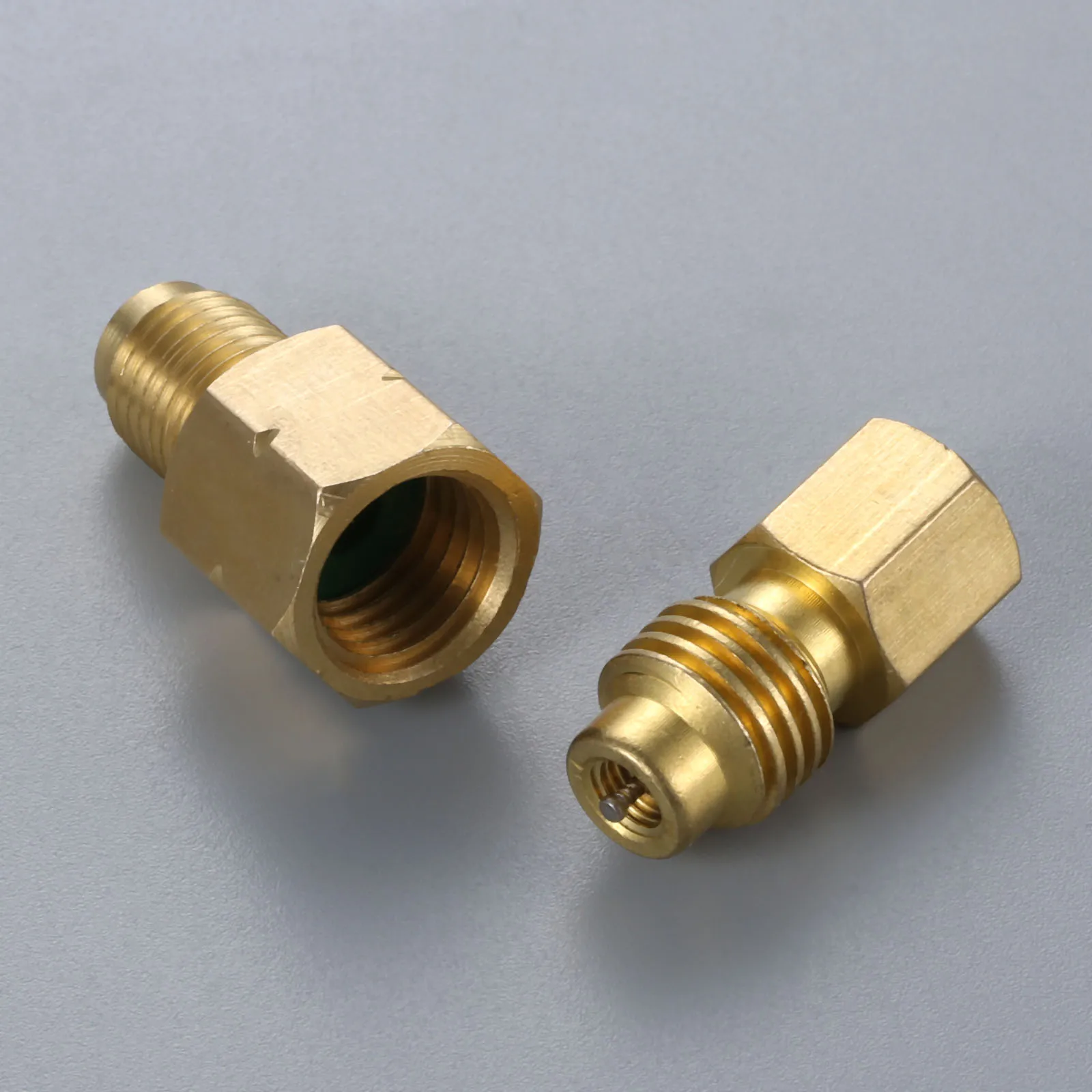 2x R1234yf шланг клапан-адаптер Core 1/" ACME LH левая рука 1/4" SAE женский FL латунь для вакуумного насоса может нажать масляный инжектор зарядки