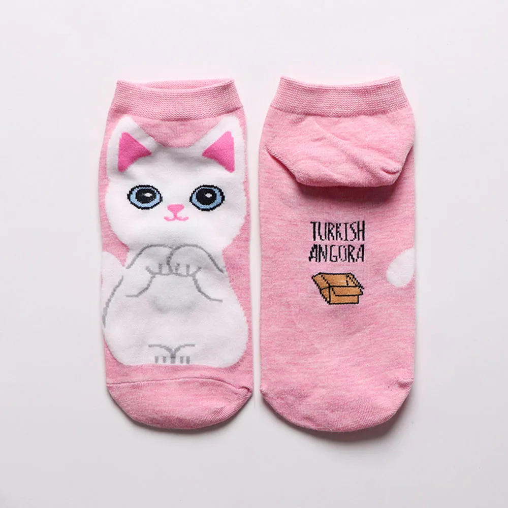 2 1 пара унисекс парные носки милая, картонная рисунок «Hello Kitty» Носки с рисунком кота; сезон осень-лето Для женщин и девочек хлопковые носки с низкой лодыжкой с изображением персонажей мультфильмов, дышащие носки - Цвет: 2