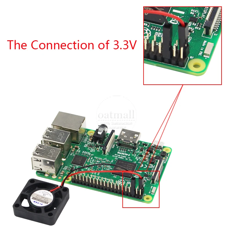 Raspberry Pi вентилятор Регулируемый 3,3 В/5 в отдельные разъемы Бесщеточный вентилятор охлаждения для Raspberry Pi 3 Model B+ Plus/3/2/B
