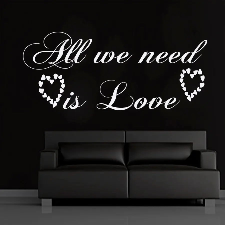 

ZOOYOO All We Need Is Love Living Room Removable Art Wall Stickers Hearts Vinyl Self Adhesive Home Decor