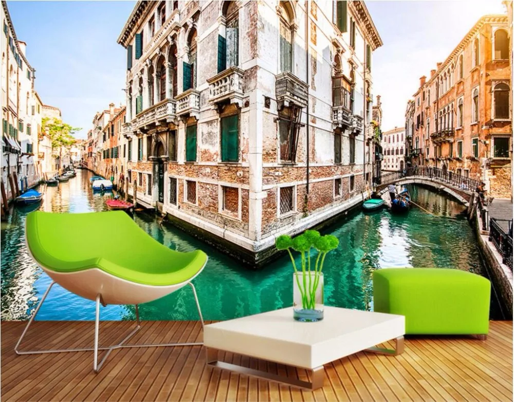 

Custom photo 3d wall murals wallpaper The city of Venice canal decor painting picture wallpapers for walls 3 d living room