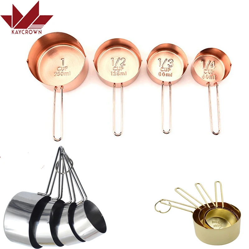 

4 Pcs/Set Stainless steel Measuring Cup for Kitchen Sets Measuring Spoon Scale for Bakery Products Sugar Coffee Measuring Tools