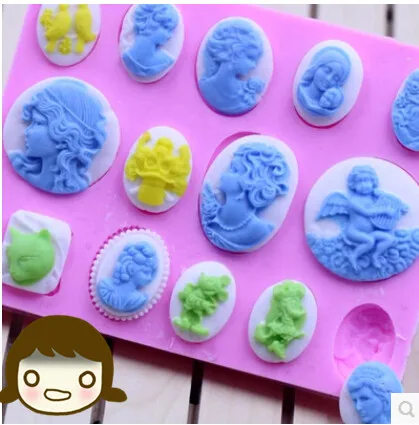 

PRZY Woman Angels Fondant Cake Decoration Mold Soap Mold Jelly Mold Cupcakes Aroma Stone Moulds Wedding Dry Pace Silicone