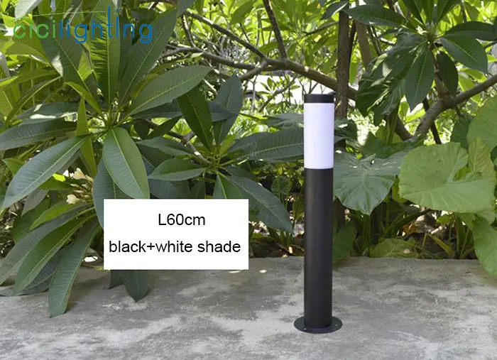 blackwhite L60cm Современные длинные лампы для газонов из нержавеющей стали L45cm L60cm, Черный Уличный садовый светильник, водонепроницаемый светодиодный ландшафтный светильник - Испускаемый цвет: blackwhite L60cm