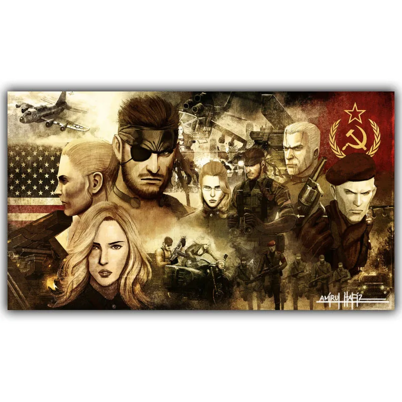 Металлическая Шестерня твердая V The Phantom Pain игра Горячая художественная шелковая