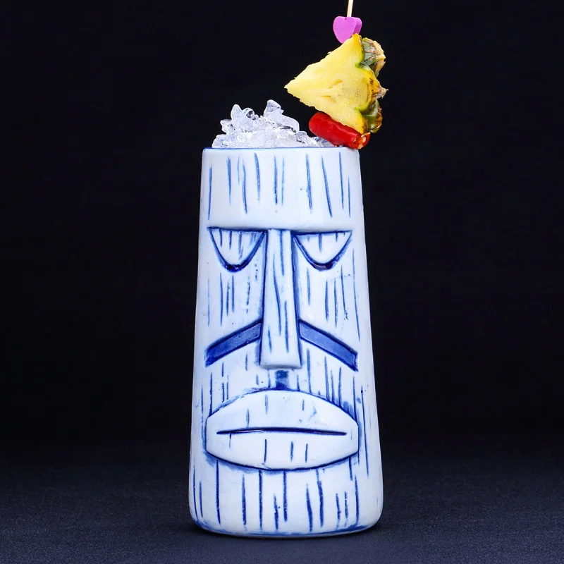 

New Hawaii Tiki Mugs Cocktail Cup Beer Beverage Mug Wine Mug Ceramic Easter Islander Tiki Mug Staru 520 ml