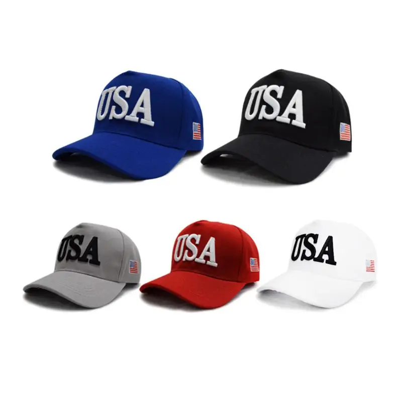 

Unisex Outdoor President Trump 2021 Campaign Baseball Cap USA 45 American Flag 3D Embroidered Adjustable Snapback Trucker Hat