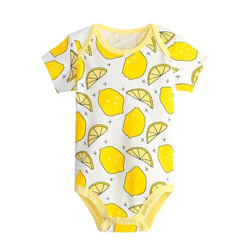 lemon Lawadka/Хлопковые комбинезоны для детей; Одежда для мальчиков и девочек; комбинезон для младенцев; боди с короткими рукавами; детская одежда комбинезон - Цвет: lemon