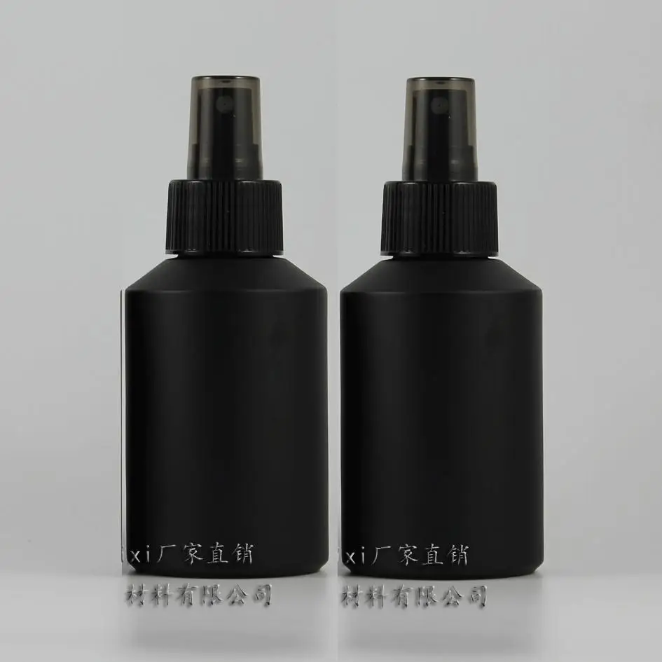 125ml black frosted Glass travel refillable perfume bottle with black plastic atomizer/sprayer,perfume container
