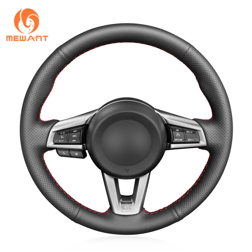 Чехол рулевого колеса автомобиля MEWANT для Mazda MX 5 черный нескользящий ручной