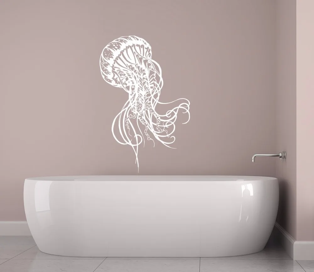 Jellyfish стикер на стену море в морском стиле украшения для ванной комнаты морские животные Медузы виниловые съемные настенные наклейки Настенная роспись AZ808