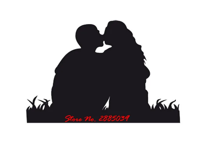 Kissing Couple Girl Women Bedroom Wall Sticker Vinyl DIY Self-Adhesive High Quality Mural Vinilos Paredes Romantic Decor LA229 | Дом и сад