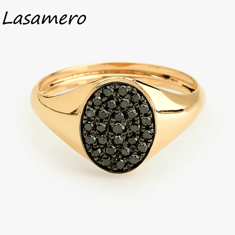 Женское Винтажное кольцо в этническом стиле LASAMERO круглое с натуральным черным
