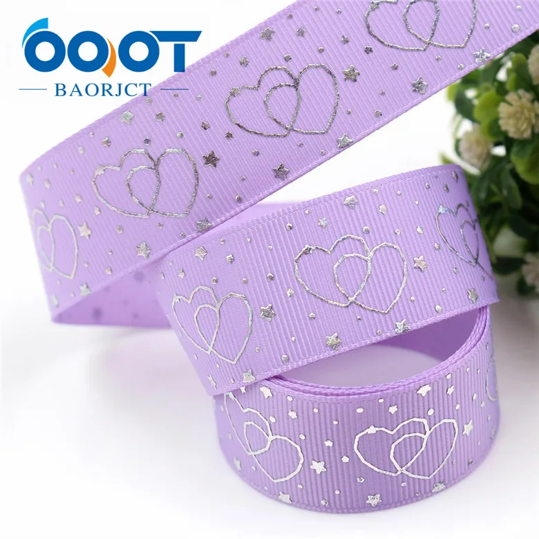 I-19326-800 OOOT BAORJCT I-19326-796, 10 ярдов 25 мм Лазерная Серебряная любовь форма напечатаны корсажная лента DIY ручной работы головные уборы свадебный подарок обёрточная бумага - Цвет: I-19326-800
