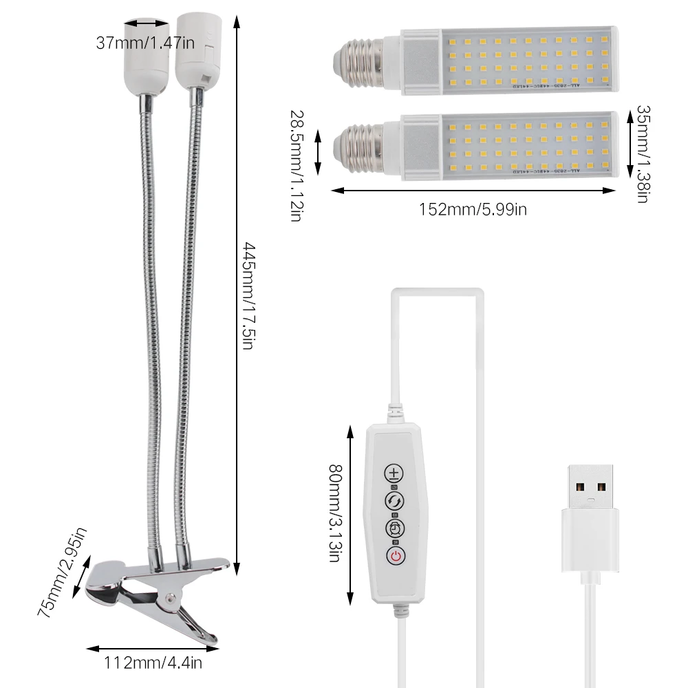 LED растительный свет Full Spectrum 380~800NM 45W 88 Dimmable Growing Lamp с таймером для выращивания растений в помещении, теплице, цветах и фитолампы.