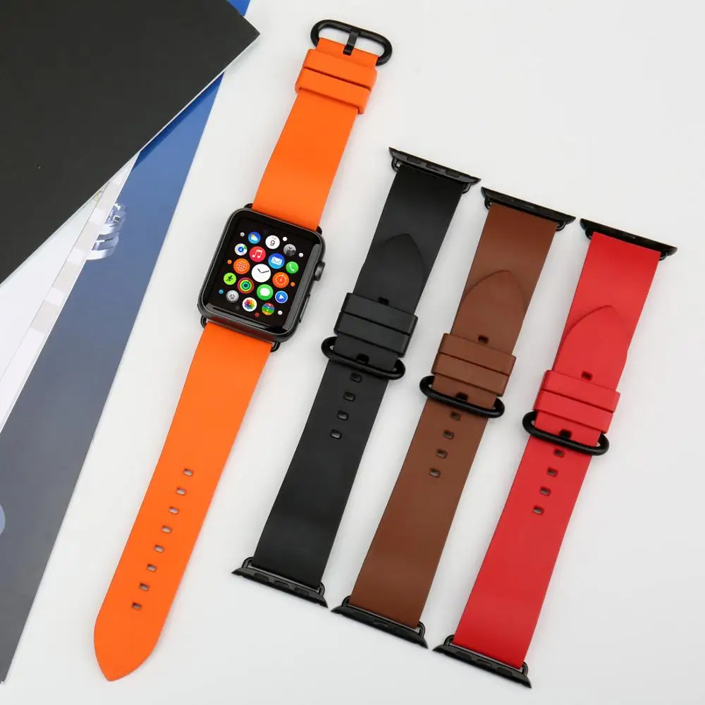 MAIKES Roes аксессуары для красных часов Apple Watch Band 44 мм 40 мм спортивный мягкий резиновый ремешок для часов для Apple Watch Band 42 мм 38 мм