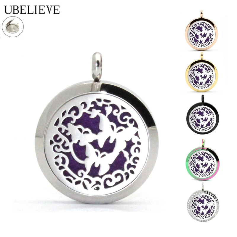 Ожерелье-медальон с круглым диффузором для ароматерапии, 30 мм