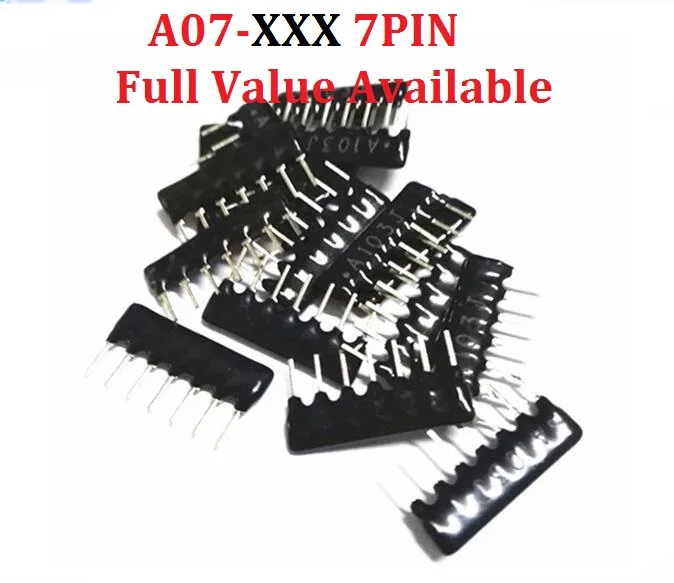20 штук 7PIN резистор цепи A07-472/471/104/102/331/103/j/g стойкость к 4,7 K/470R/100 K/1 K/330R/10 K ohm