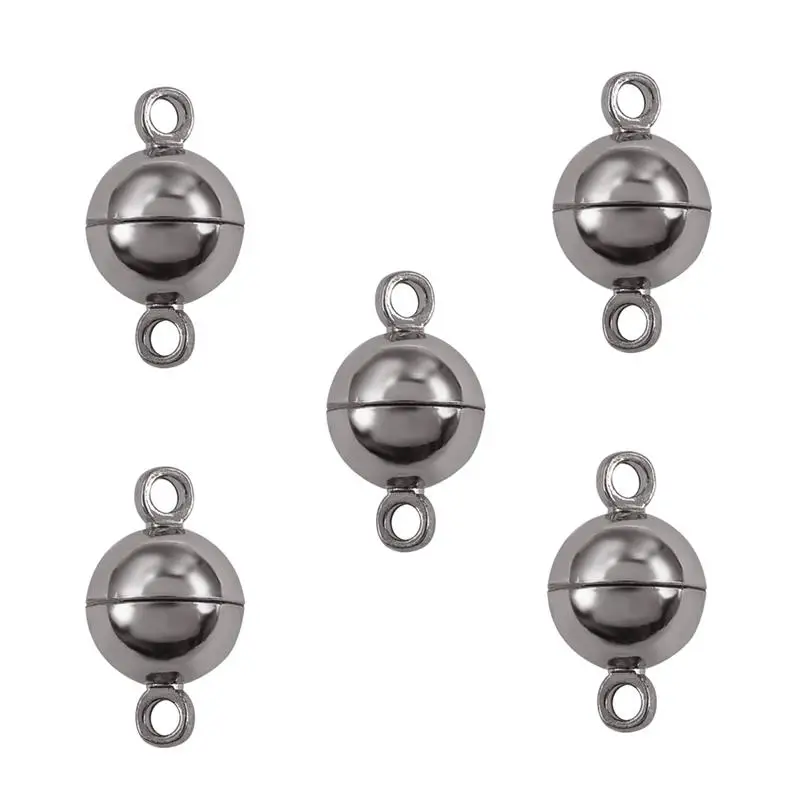 5pcs/Lot Alloy Magnetic Clasps Fit 6/8/10/12mm Leather Cord Bracelet Clasp Round Ball Buckle Jewelry Making DIY Jewelry Findings - Цвет: 8mm