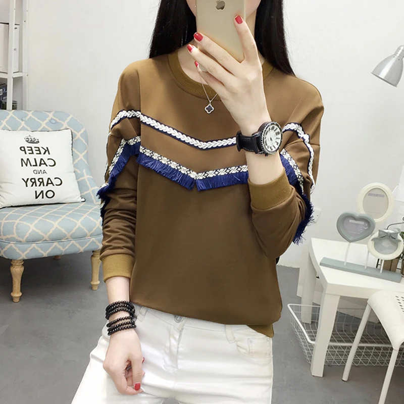 shintimes Tassel Women Sweatshirt Patchwork Batwing Sleeve Plus Size Woman Sudaderas Mujer 2019 Casual Womens Hoodie Sweat Femme | Женская