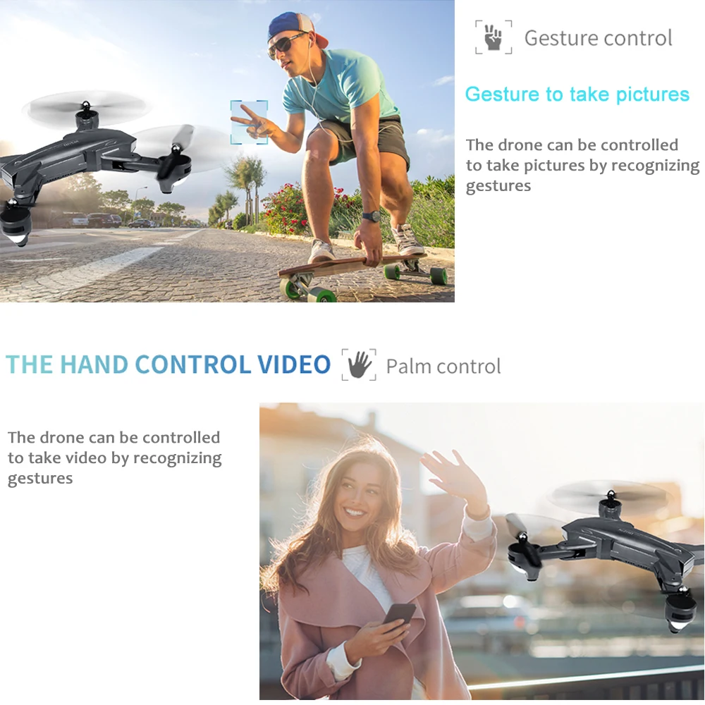 Visuo Xs816 Wifi Fpv Rc Дрон 4k камера оптический поток 720p двойная Квадрокоптер складной