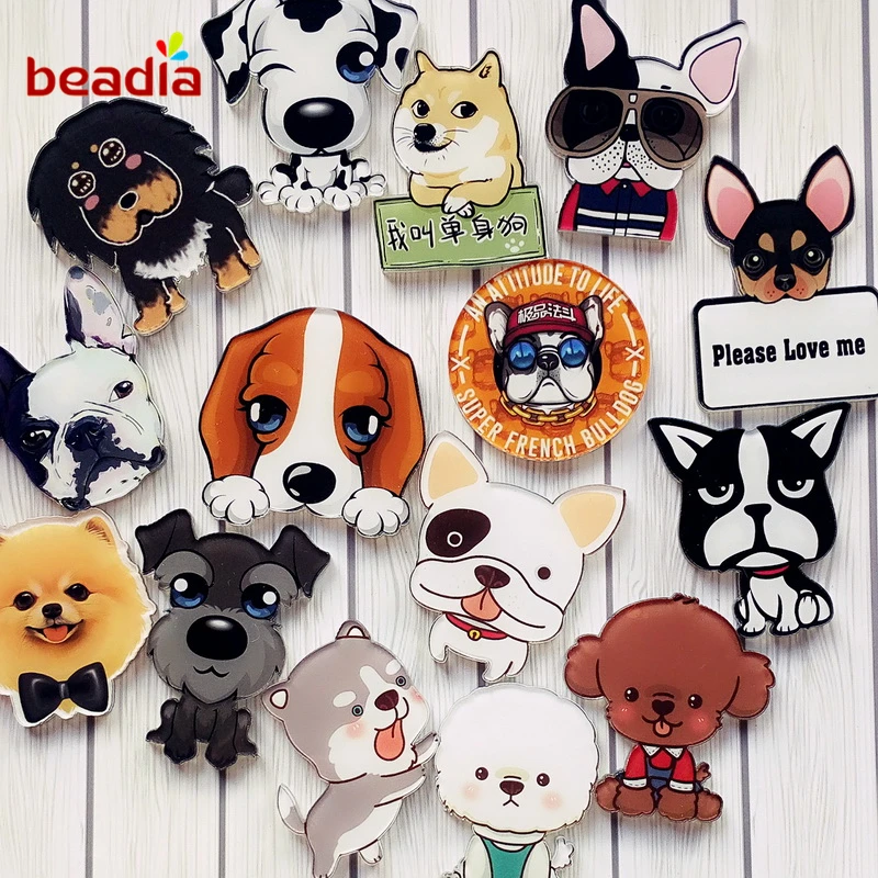 Мультфильм собака значки значок милый Harajuku акриловая булавка Милая Бриллиант