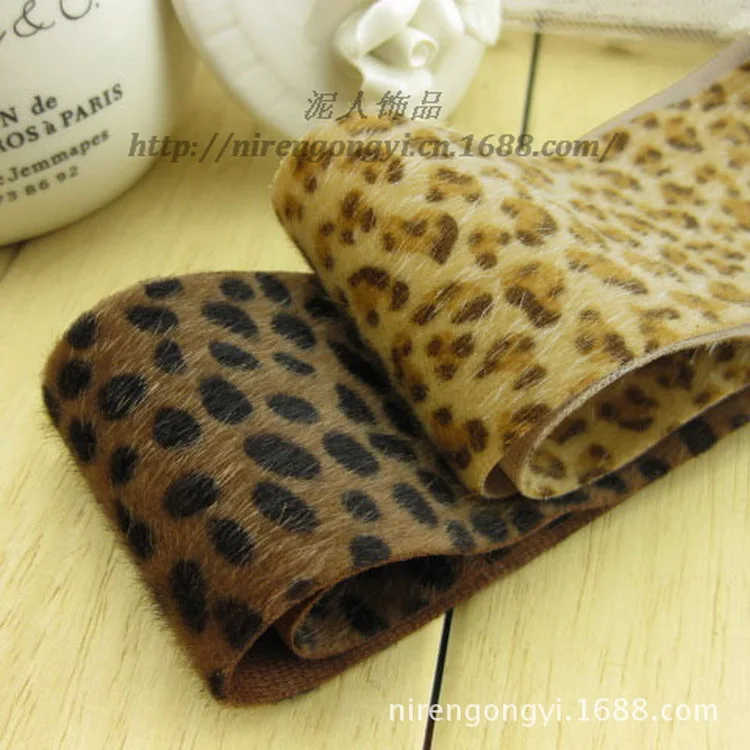 Новая зимняя 5*91 см Ткань из конского волоса с леопардовым принтом атласная лента