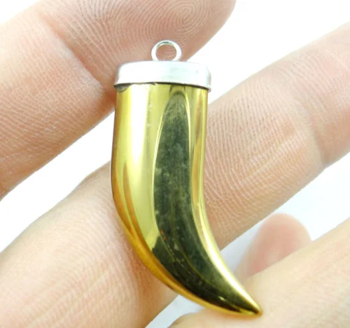 Натуральный кварц хрусталь титана гематит ручная работа рожки подвеска с