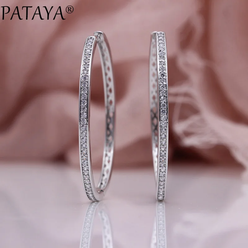 Серьги PATAYA женские большие круглые модные роскошные с отверстиями из розового