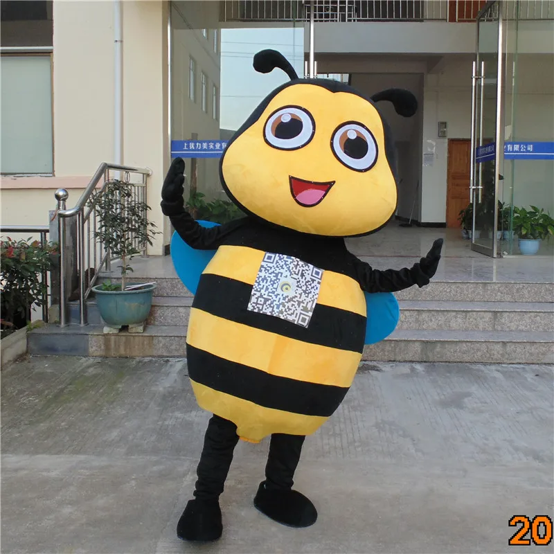 character Maya bee mascot costume hot sale all kinds of bee costumes Christmas Party Suit costume mascotte adulte fancy gifts - Color: AS SHWON