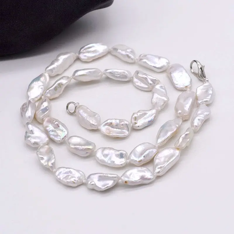 Lady pearl necklace. Natural white baroque pearl. shape freshwater pearls. 8-9mm. Girl gift choice | Украшения и аксессуары