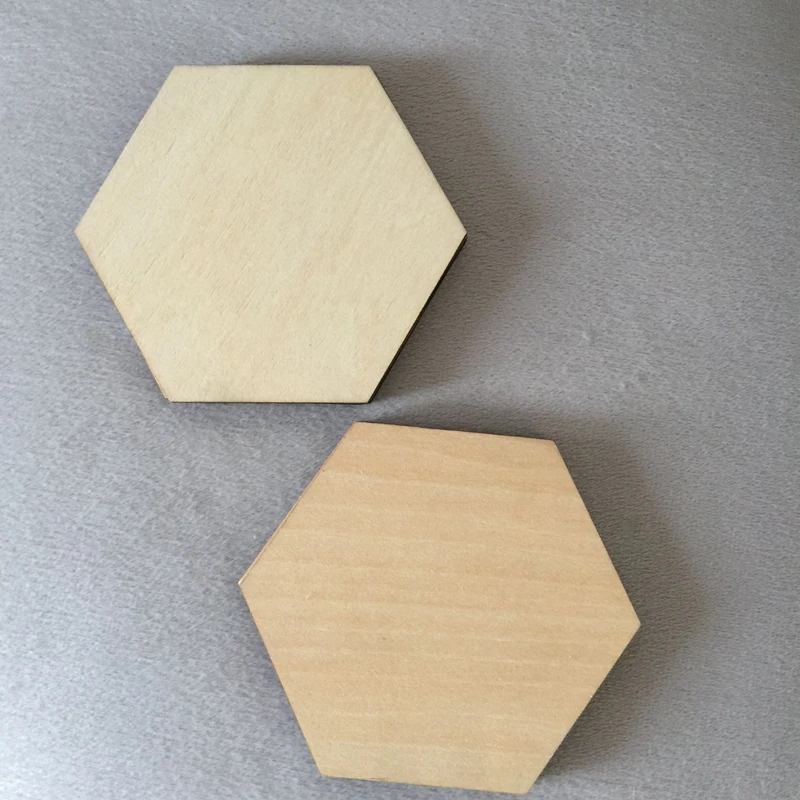 

50pcs of blank wooden hexagon shape plain unfinished wood craft wedding save date scrapbook tags diy accessory