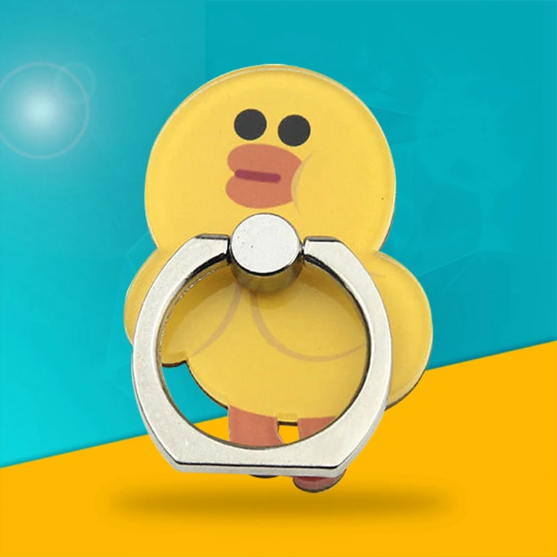 Мультфильм милый супер милая маленькая Желтая утка акриловый чехол для мобильного телефона кольцо кронштейн для IPhone6s 7 8 p X XR XS Max