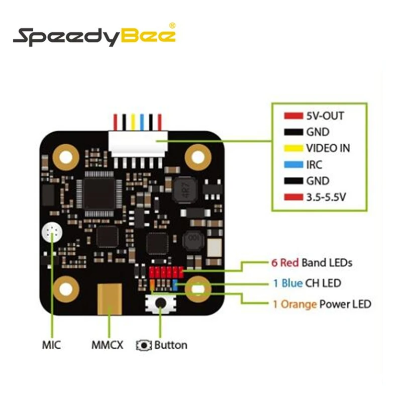 Speedybee XT500 5 8G 48CH 25/200/600mw 20 мм x Монтажное отверстие для DIY FPV mini drone | Электроника