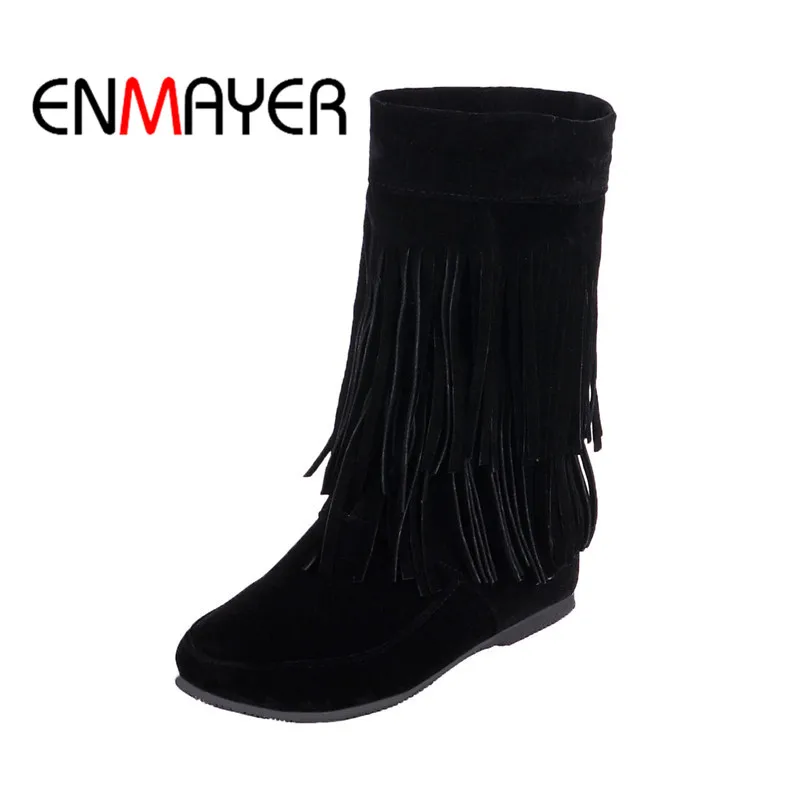 

ENMAYER Ankle Strap New 2020 Wedges Boots Riband Flat Boots Footwear 34-43 Woman Casual Shoes Spring And Summer Quality WHY188