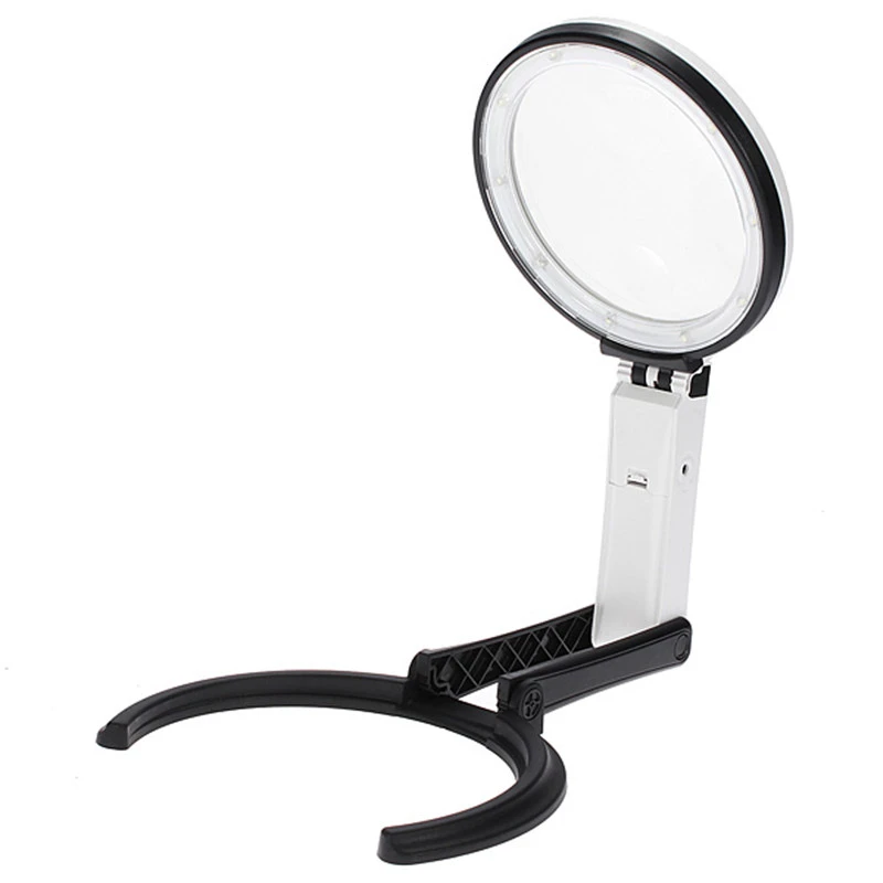 Увеличительная Лупа с подсветкой 2X/5X 10 светодиодов 120 мм|magnifier loupe|magnifying glassesglasses lamp