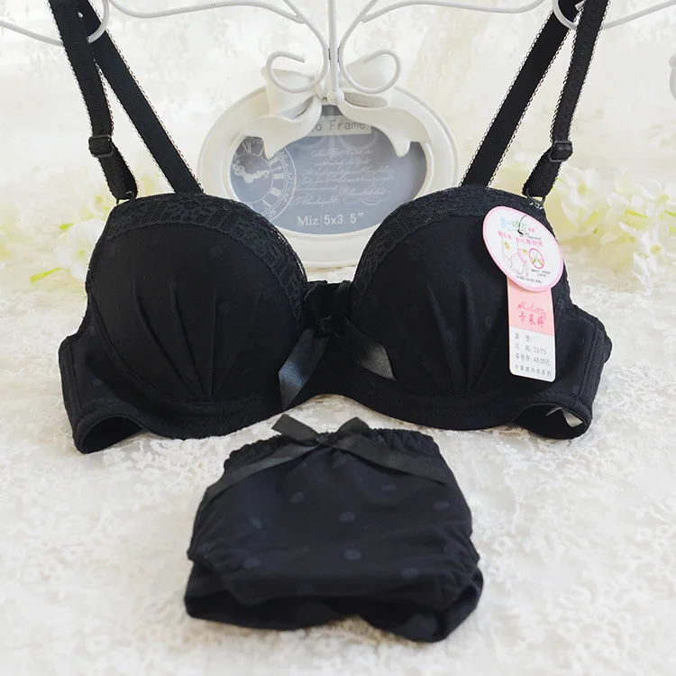Сексуальный комплект с бюстгальтером пуш ап бюстгальтер чашкой + стринги