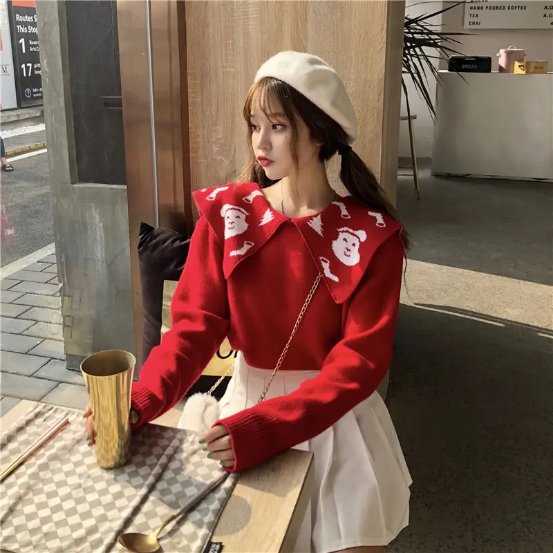HziriP 2019 Autumn Winter Stylish Women Knitted Sweaters Long Sleeve Pullovers Loose Wild Solid Slim Sweater 2 Colors | Женская одежда
