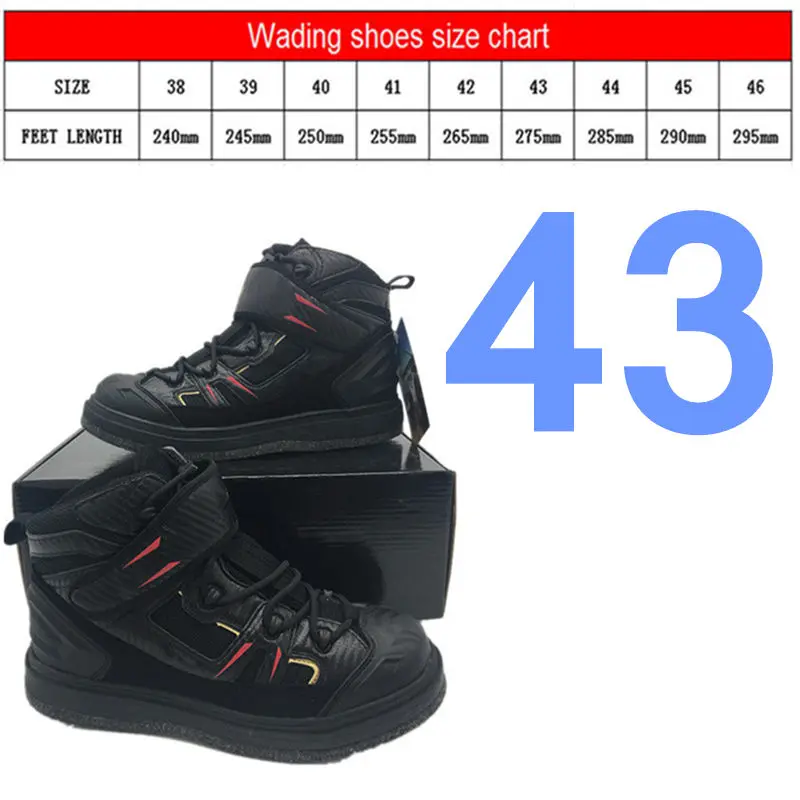 Size 43 High-Jump Outdoor Rock Fishing Waders Shoes Slip-Resistant Mesh Breathable Fabric Waterproof Felt Spike Soles Fishing Waders - Цвет: Size 43