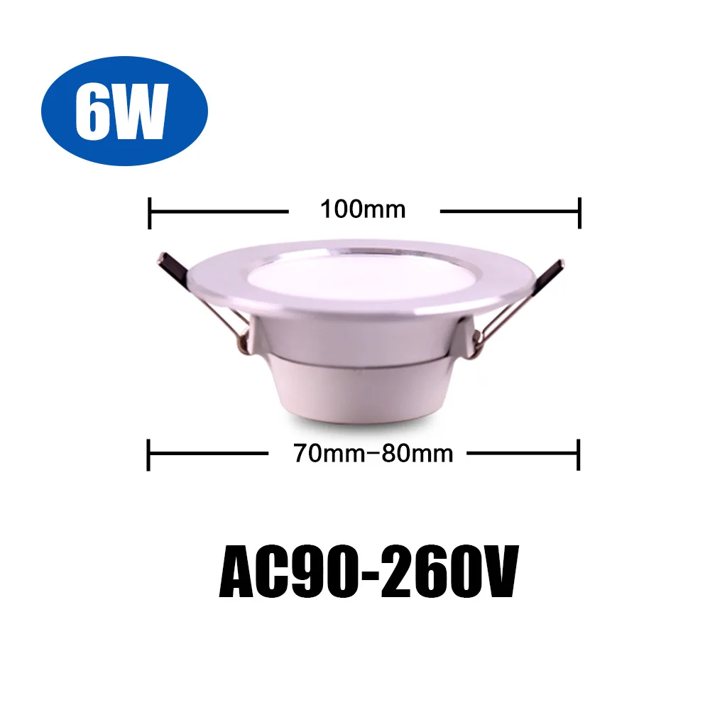 6W AC90-265V Светодиодный светильник, светодиодные потолочные лампы, 6 Вт, 10 Вт, 12 Вт, 15 Вт, светодиодный светильник, Lamparas, для спальни, кухни, внутреннего освещения, AC 110 В, 220 В, 230 В, 240 В - Испускаемый цвет: 6W AC90-265V