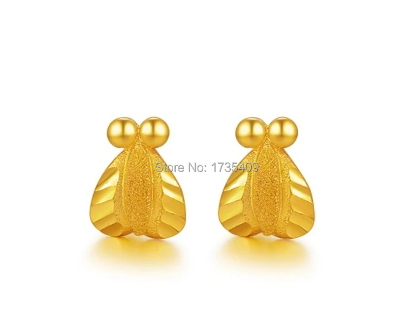 

Pure Solid 999 24K Yellow Gold Earrings/ Lovely Animal Earring Stud /2.65g