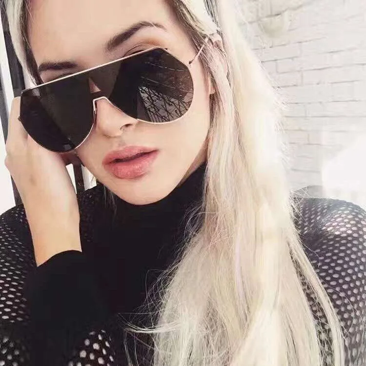 Emosnia Винтаж кошачий глаз большие солнцезащитные очки Для женщин негабаритных женский бренд солнцезащитных очков заклепка зеркало солнцезащитные очки люнет Óculos De Sol