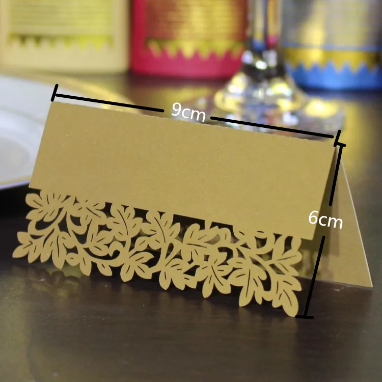 100 шт./лот лазерная резка Золотой Стол для свадебвечерние НКИ именное место