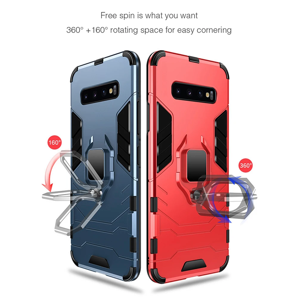 Heyytle Armor Shockproof Case For Samsung Galaxy S9 S8 Plus S7 edge A5 S10 Metal Magnet Ring Holder Note 8 9 Cover |