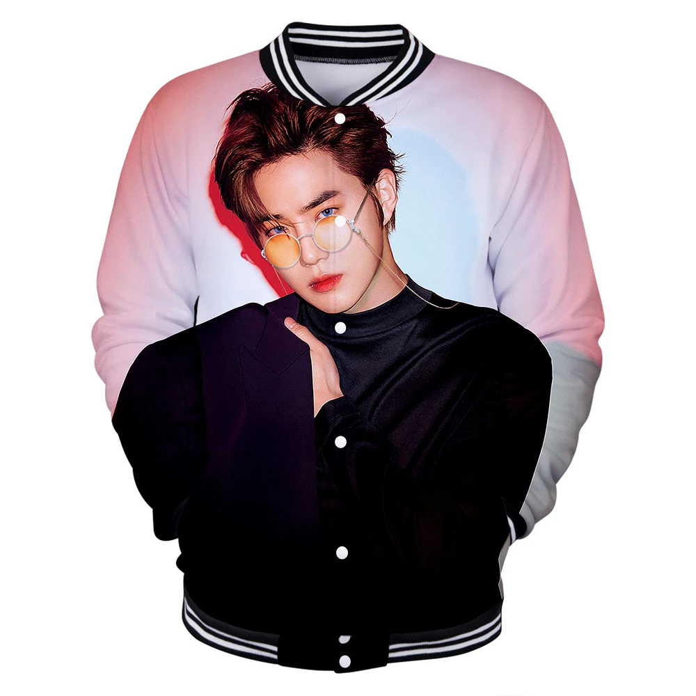Бейсбольные куртки 3D EXO Love Shot для женщин и мужчин новинка 2019 корейская мода