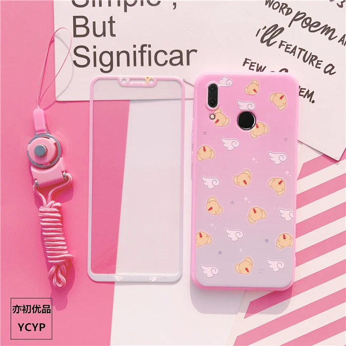 P30 pro милый чехол с принтом "Сейлор Мун"+ пленка для экрана из закаленного стекла чехол для huawei Nova4/3/3E/P20lite/P20 pro/P10/P10plus/Коврики 20/10