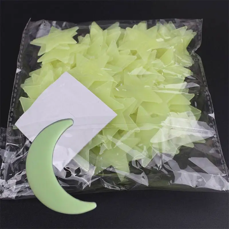 100 искусственная звезда и Луна для украшения дома спальни самодельные Светящиеся