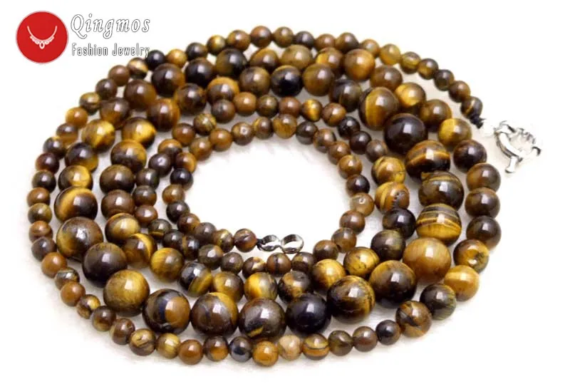 Qingmos Natural Coral Necklace for Women with Orange 4-7mm Round Sweater Fine Jewelry 33&quot Long nec6010 |