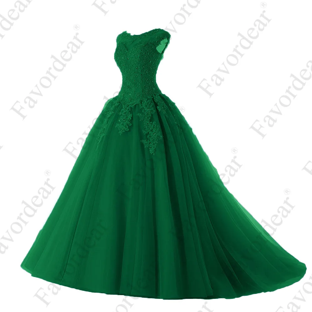 Favordear Пышное Платье с бисером, милое 16 платье Vestidos De 15 Anos, с рукавами-крылышками, зеленое, бордовое, бальные платья, вечерние платья - Цвет: BLF-105-green