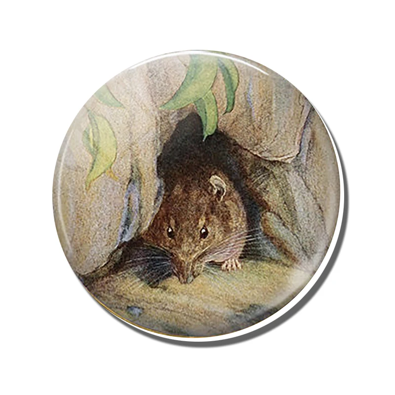 as shown Милый детский стих, кошка, котенок, магнит на холодильник, кролик, улей, пчела, летучая мышь, рыба, сова, наклейка на холодильник, сказочное животное, магнит на холодильник - Цвет: as shown